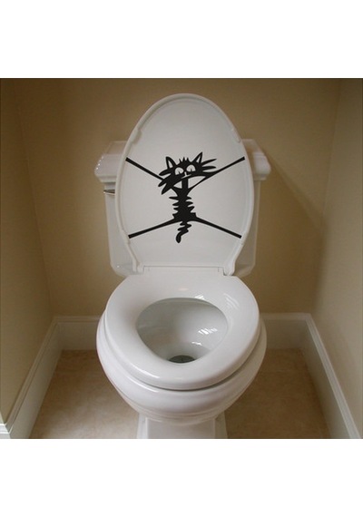 Wc Klozet için Kedi Sticker Yapıştırma Model4