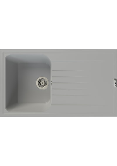 Polex Cristalüx Granit Evye P-02 Gri Tezgah Altı Ve Tezgah Üstü Mutfak Evyesi 85x49.5 CM