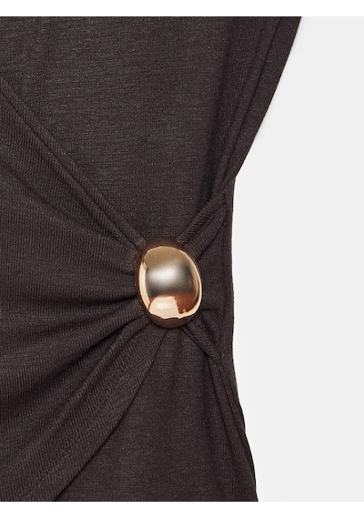 Dilvin 32901 Aksesuar Detaylı T-shirt-koyu Kahve