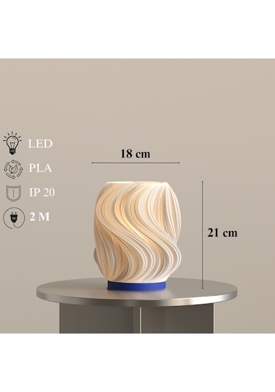 Creamo Lacivert Modern Masa Lambası Abajur - SEO