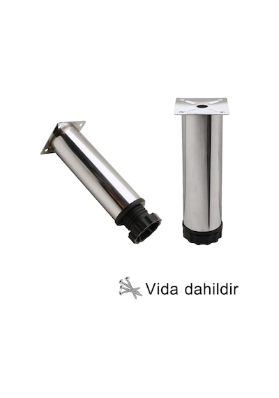 4 Adet Metal Ayarlanabilir 12 Cm Krom Destek Ayağı Mobilya Kanepe Baza Koltuk Dolap Sehpa Tv Ünitesi Ayağı