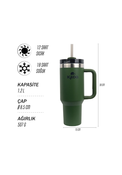 Igloo Stadler Thermo-mug 1.2 Lt Haki Pipetli Termos