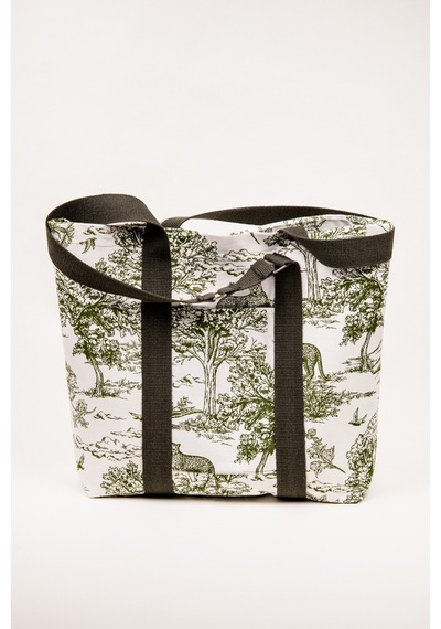 Fabric Craft Bag Plaj Çantası Kadın Omuz Çantası Duck Kumaş İçi Astarlı Mıknatıslı 50x43 Cm Yeşil