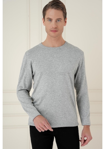 Efor Tr 875 Slim Fit Gri Klasik Triko Gri