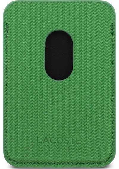 Apple Uyumlu iPhone 17 Kılıf Lacoste Lisanslı M-safe Özellikli Pu Pike Desenli Metal Logolu Kartlıklı Kapak Yeşil Yeşil