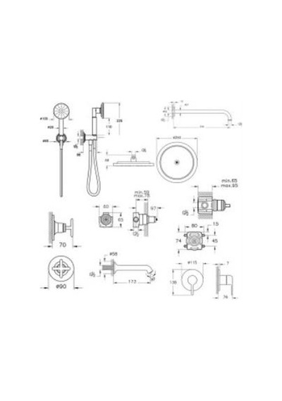 Vitra Origin Classic Ankastre Duş Seti, 8 Parça, Krom Diğer