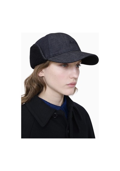 A.p.c Tommie Baseball Cap Yün Ve Denim Unisex Şapka Lacivert 56
