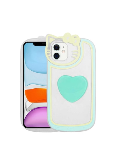 Apple Uyumlu iPhone 11 Kılıf Kedi Figürlü Pop Soketli Kapak