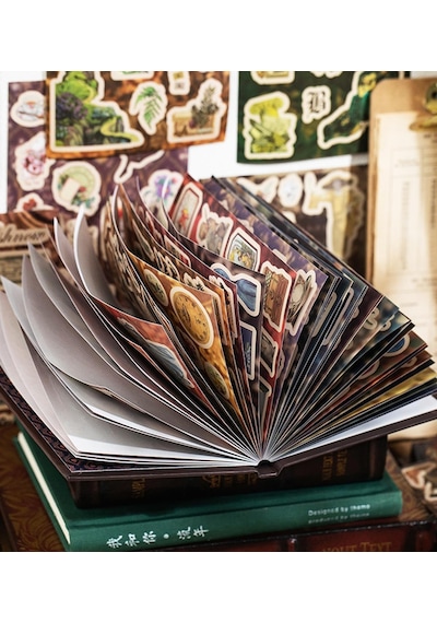Vintage Tarz Sticker Defteri - Bullet Journal Ve Scrapbook İçin 45 Yaprak Çok Renkli