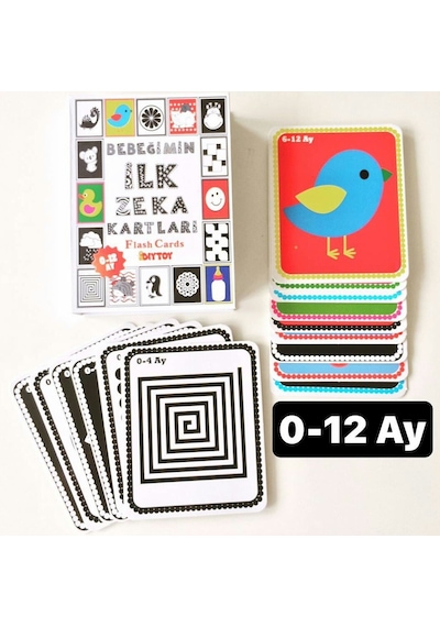 0-12 Ay Bebekler için Eğitici Zeka Kartları Flash Cards