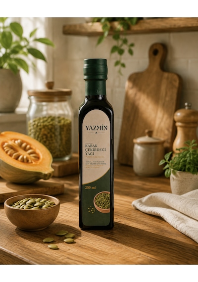 Yazmin Kabak Çekirdeği Yağı 250 Ml Cam Şişe Soğuk Sıkım %100 Saf Doğal Kabak Çekirdeği Yağı