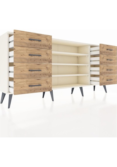 Arges Konsol 3 Raflı 8 Çekmeceli 176x30x83 Aytaşı-aytaşı/çam Aytaşı/çam Arges Konsol 3 Raflı 8 Çekmeceli 176x30x83 Aytaşı-aytaşı/çam Aytaşı/çam