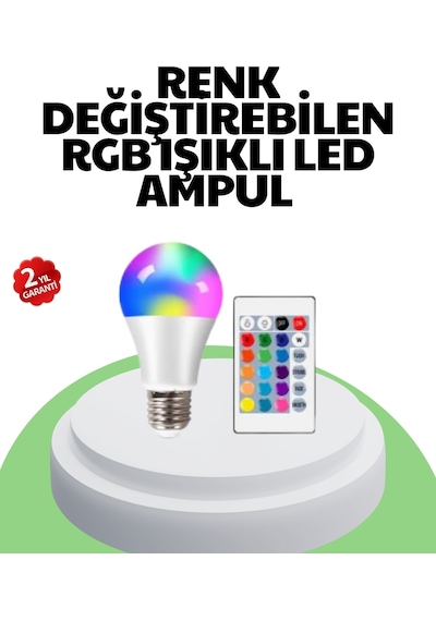 2025 - 830 - Rgb Led Ampul Uzaktan Kumandalı Renkli Işık - Csmo-tex - A Kalite