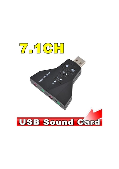 7 Kanal Mikrofon Destekli Çift Girişli Çevirici Harici Usb Ses Kartı