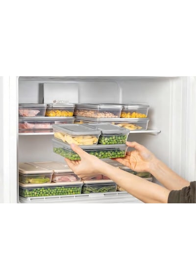Softchef Fresh Box 3'lü Saklama Kabı Seti 2 Adet 1170 Ml + 1 Adet 2400 Ml - Şeffaf Kapaklı Buzdolabı Ve Dondurucu Uyumlu Düzenleyici Organizer