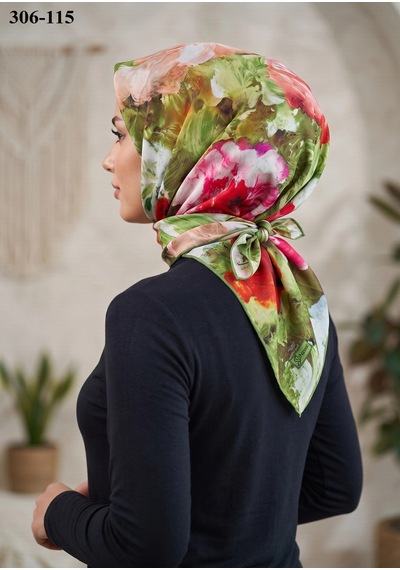 Sharell Desenli Soft Pamuk Eşarp 306-115 Çok Renkli