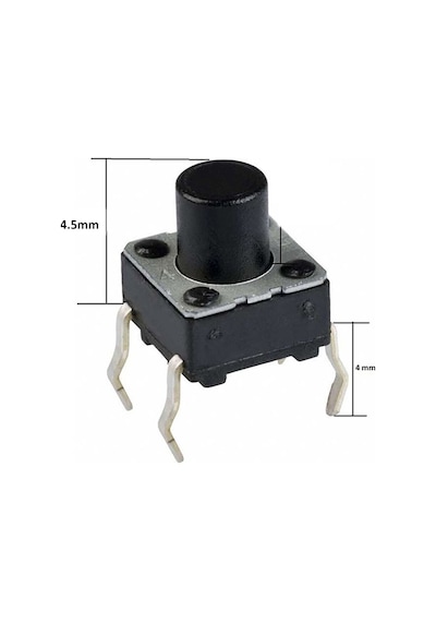 Koodmax-Push Button Buton Tach Switch 6X6 10'Lu Paket - Farklı Boyutlar 6X6 15Mm