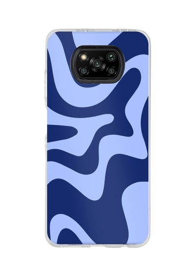 Poco X3-x3 Pro-nfc Uyumlu Mavi Dalgalar Baskılı Silikon Kılıf