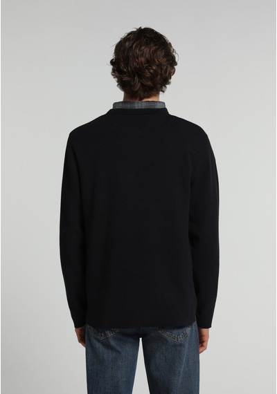Colin's Colins Relaxed Fit Yuvarlak Yaka Jakarlı Erkek Lacivert Kazak Cl1082014 Q1.v2 Nav