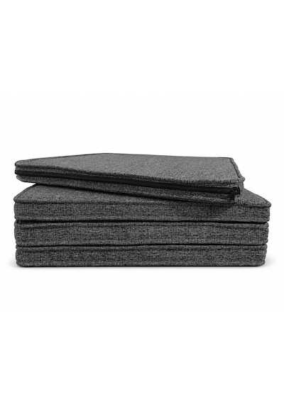 Keten Fitilli 53x46 Cm Sandalye Ölçüsüne Uygundur. 4 Parça Sandalye Koltuk Minder Seti Antrasit