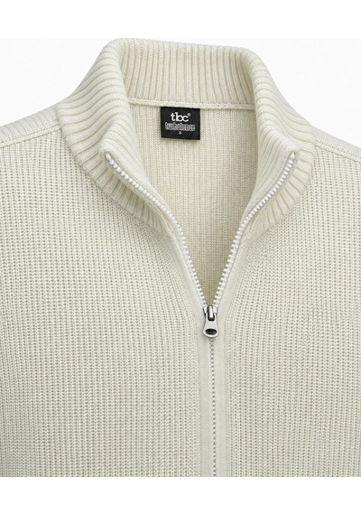 Classics Men Turbulance Slim Fit Erkek Tam Fermuarlı Triko Ceket - 7834 Beyaz