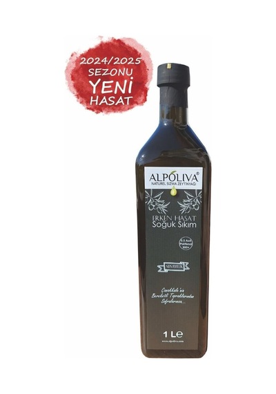 Erken Hasat Soğuk Sıkım Naturel Sızma Zeytinyağı 1 Litre Susamlık Bahçemizden Alpoliva