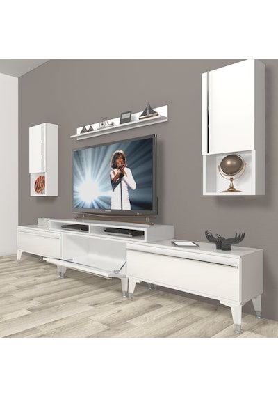 Decoraktiv Ekoflex 270ta Mdf Silver Tv Ünitesi Tv Sehpası Beyaz