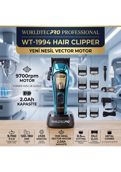 Worldtec Wt-1994b 9700 Rpb Profesyonel Saç Kesme Makine