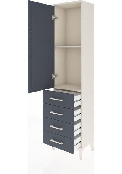 Arges Dolap 2 Raflı 4 Çekmeceli Tek Kapaklı 44x30x182 Aytaşı-... Aytaşı
