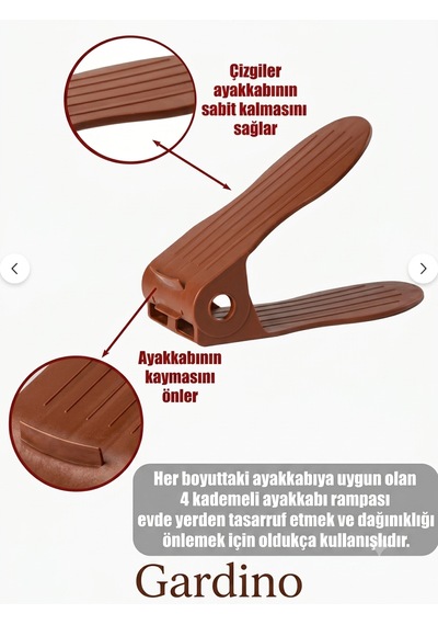 10 Lu Ayarlanabilir Ayakkabı Rampası - Ayakkabı Dolap İçi Düzenleyici Organizer Kahverengi