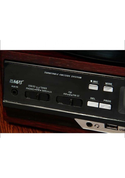 Knstar Retro Ahşap Pikap Radyo - Kaset - Usb - Sd - Bluetooth