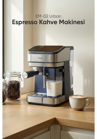 Fressi EM-02 Urban 1350 W Espresso Latte Cappuccino Kahve Makinesi
