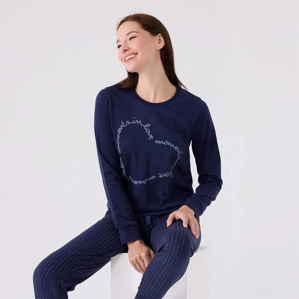 Arnetta Ar3050s Kadın Yetişkin Kışlık Pijama Takımı Lacivert