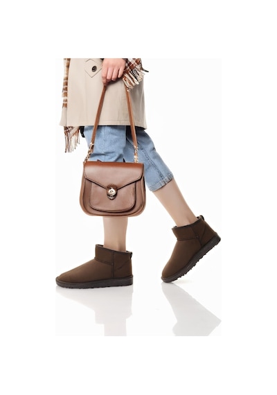 Nesilshoes Nesil Shoes Ypr 7391 Kahve Süet İçi Kürklü Su İtici Kadın Bot