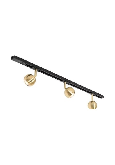 Mylights 1mt Ray Alimünyum Gövde Üçlü 3lü Mat Altın Eskitme Kaplama Tasarruflu Led Ampul Ray Spot Siyah
