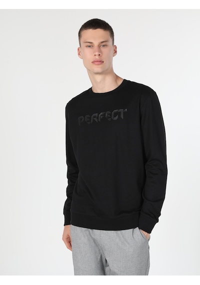 Colin's Colins Regular Fit Baskılı Siyah Erkek Sweatshirt Cl1060122 Siyah
