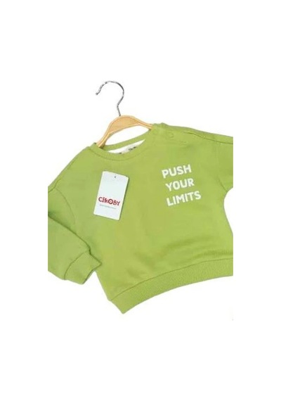 Çikoby Erkek Bebek Your Limits Yazılı Sweatshirt-13681 Yeşil