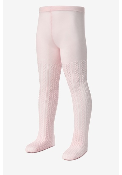 Le Mabelle Pembe Örgü Desen Kız Çocuk Külotlu Çorap Pembe