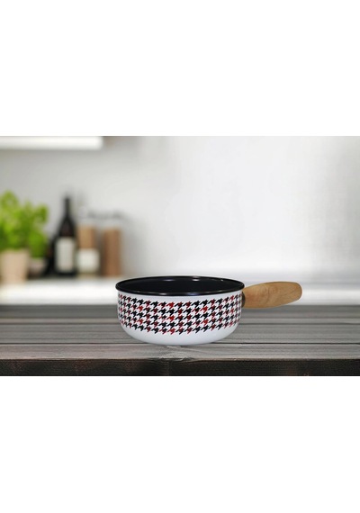 Forte Black Emaye Ahşap Kulplu Mini Tava 12v