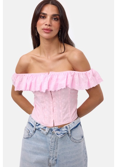 Kadın Pembe Balenli Bağcıklı Özel Tasarım Straplez Büstiyer