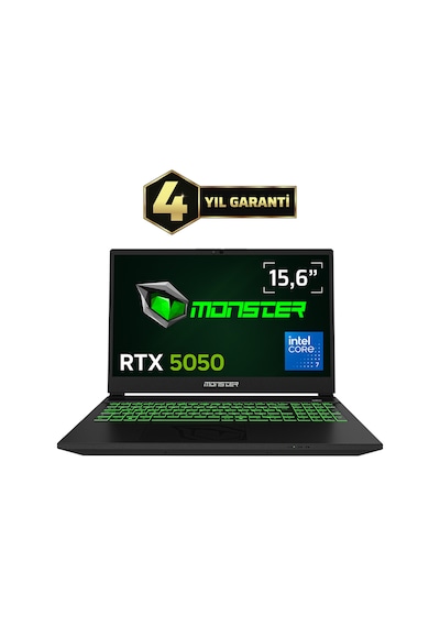 Monster Abra A5 V22.2.9 Core 7 250H 64 GB 1 TB SSD 8 GB RTX5050 15.6" W11H Dizüstü Bilgisayar
