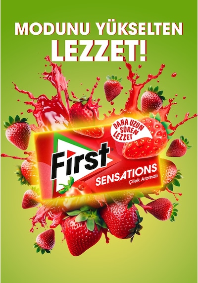 First Sensations Çilek Karamel Aromalı Sakız 12 x 27 G