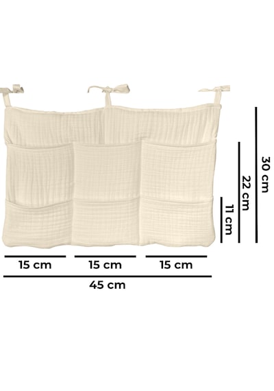Bebek Beşik Yanı Organizer 6 Cepli Pratik Organizer Bej