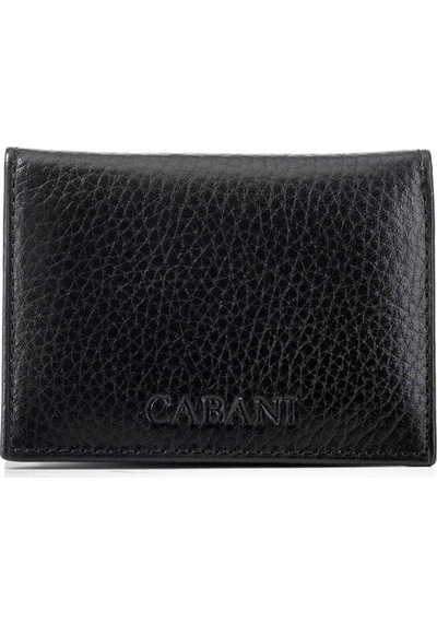 Cabani Siyah Hakiki Deri Klasik Unisex Cüzdan Siyah