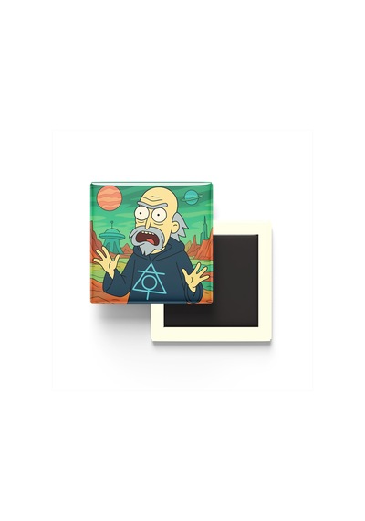 Fullmetal Alchemist Father - 9x9 Cm Baskılı Kare Buzdolap Magneti