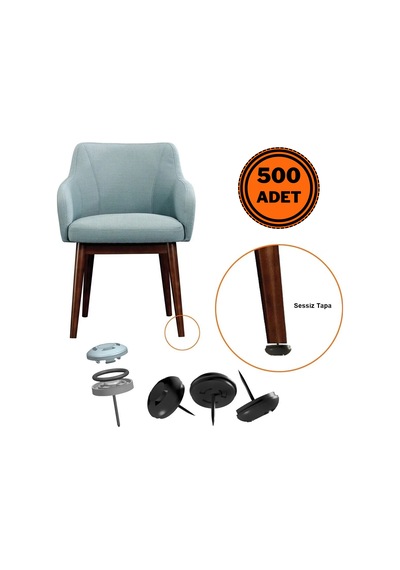 500 Adet Silentplug Sessiz Tapa Masa Sandalye Çivili Polygrid Siyah Siyah