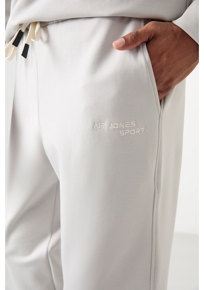 Tommy Life Taş Pamuklu Kalın Yumuşak Dokulu Comfort Fit Nakışlı Erkek Eşofman Takım - 85254 Taş Rengi Taş