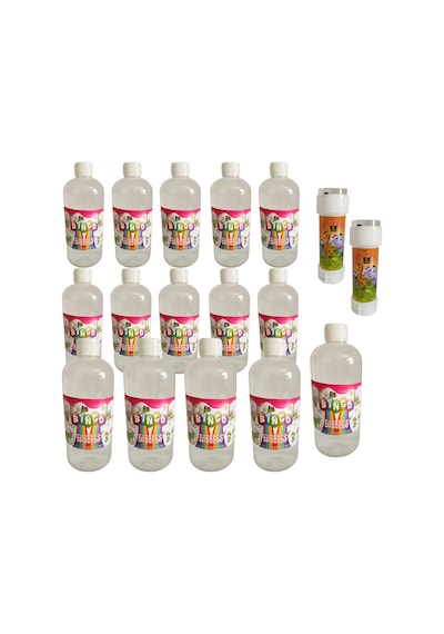 15 Adet Köpük Baloncuk Likiti Yedek Baloncuk Solüsyon 500 Ml Tabanca Köpük + 2 Adet Mini Köpük Oyunu