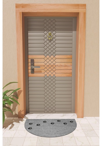 Rugmood Modern Dijital Paspas Gri Çoklu Pati Paspas - Kapı Önü Paspası