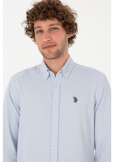 U.s. Polo Assn. Erkek Açık Mavi Gömlek Desenli 50316639-vr003 Acık Mavı